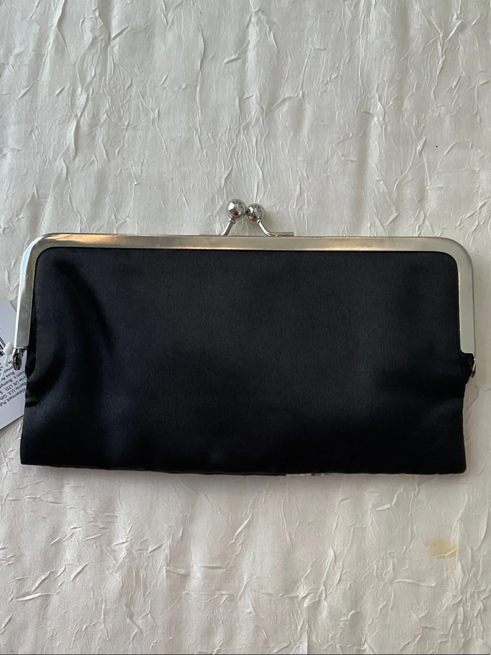 Vintage-Inspired Black Clutch with Art Deco Portrait
